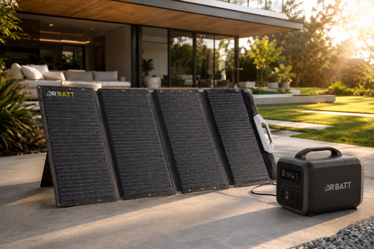  Dr Batt SP100 solar panel generating clean renewable energy outdoors