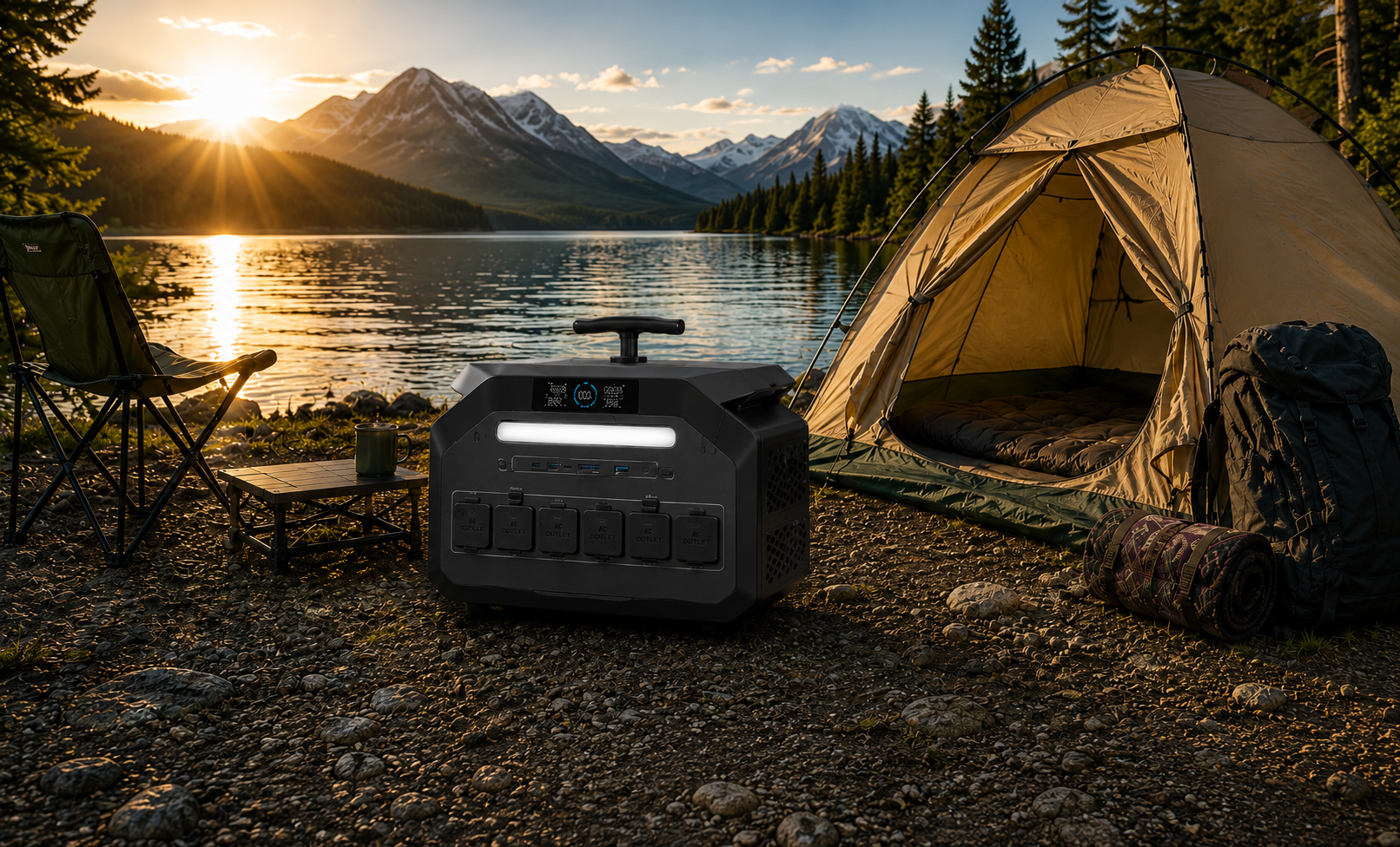Silent solar charging — portable solar panel and battery