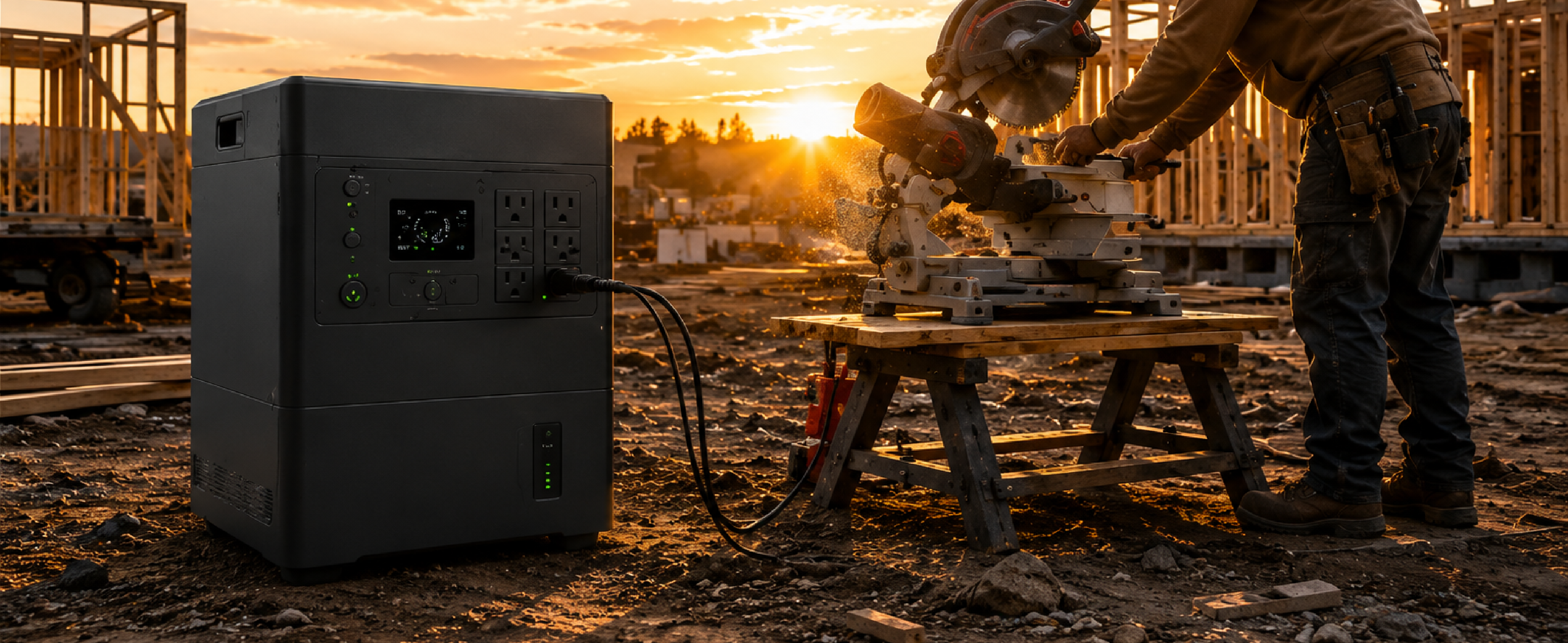 No diesel runs required — Dr Batt silent job site power