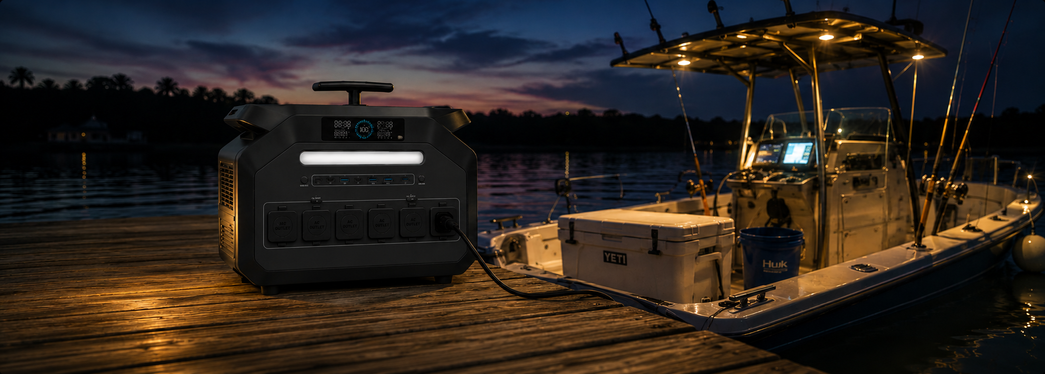 12+ hours fish finder runtime — Dr Batt fishing power