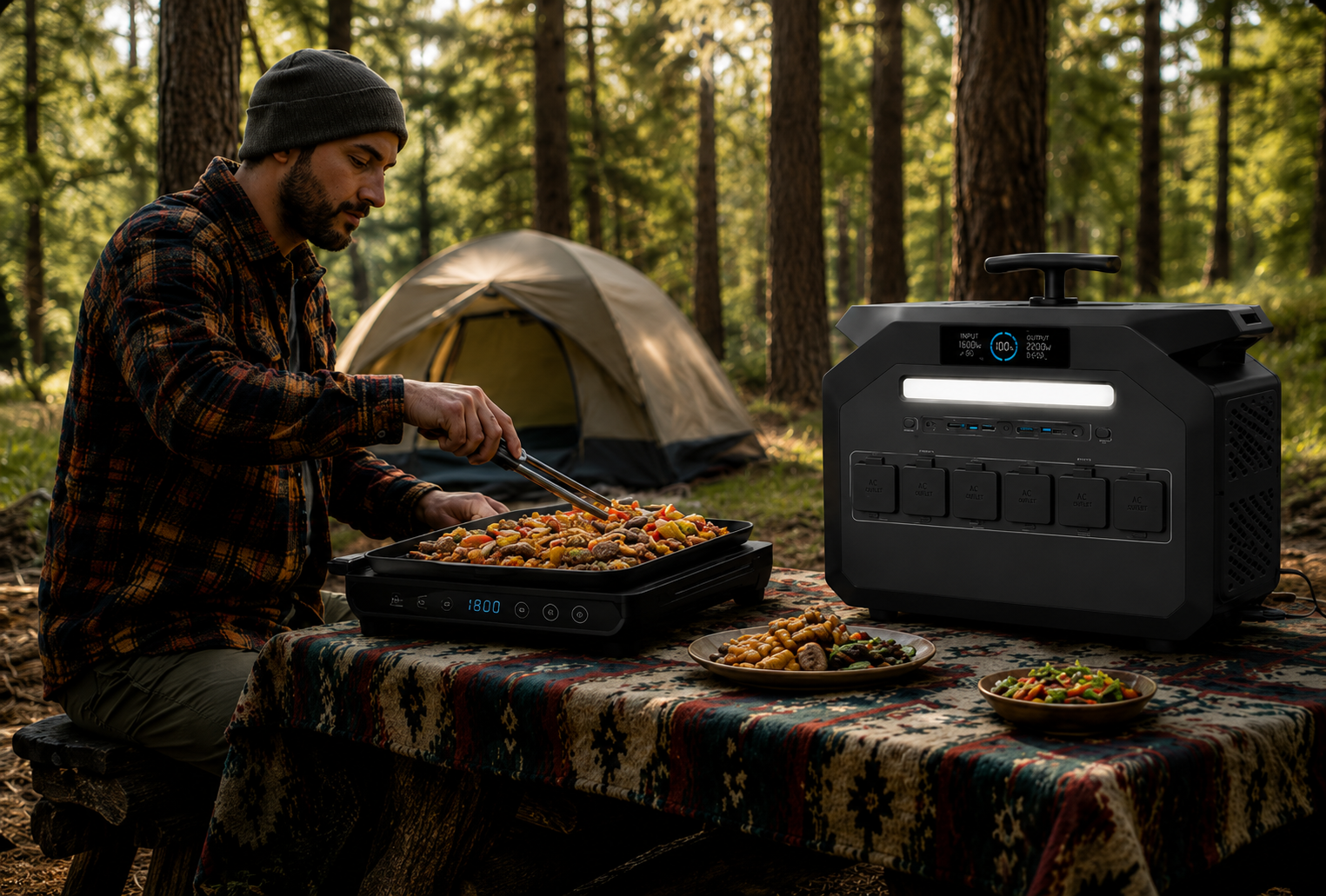 Dr Batt power station — reliable outdoor cooking power