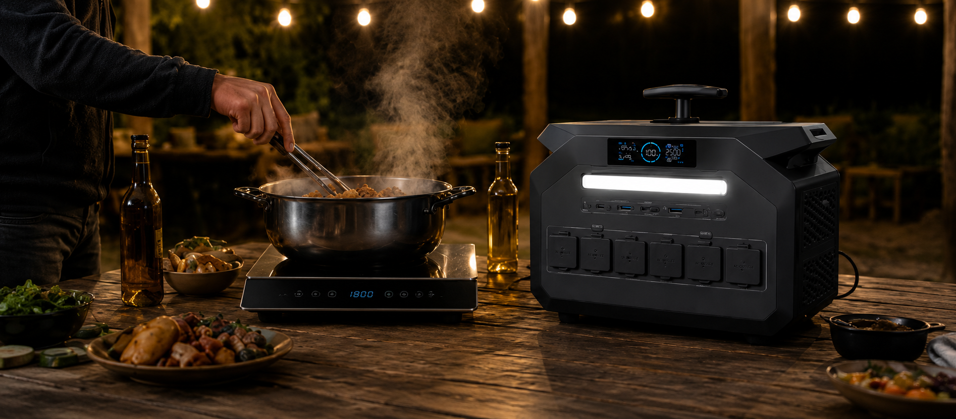 No gas cylinder needed — Dr Batt battery-powered outdoor kitchen
