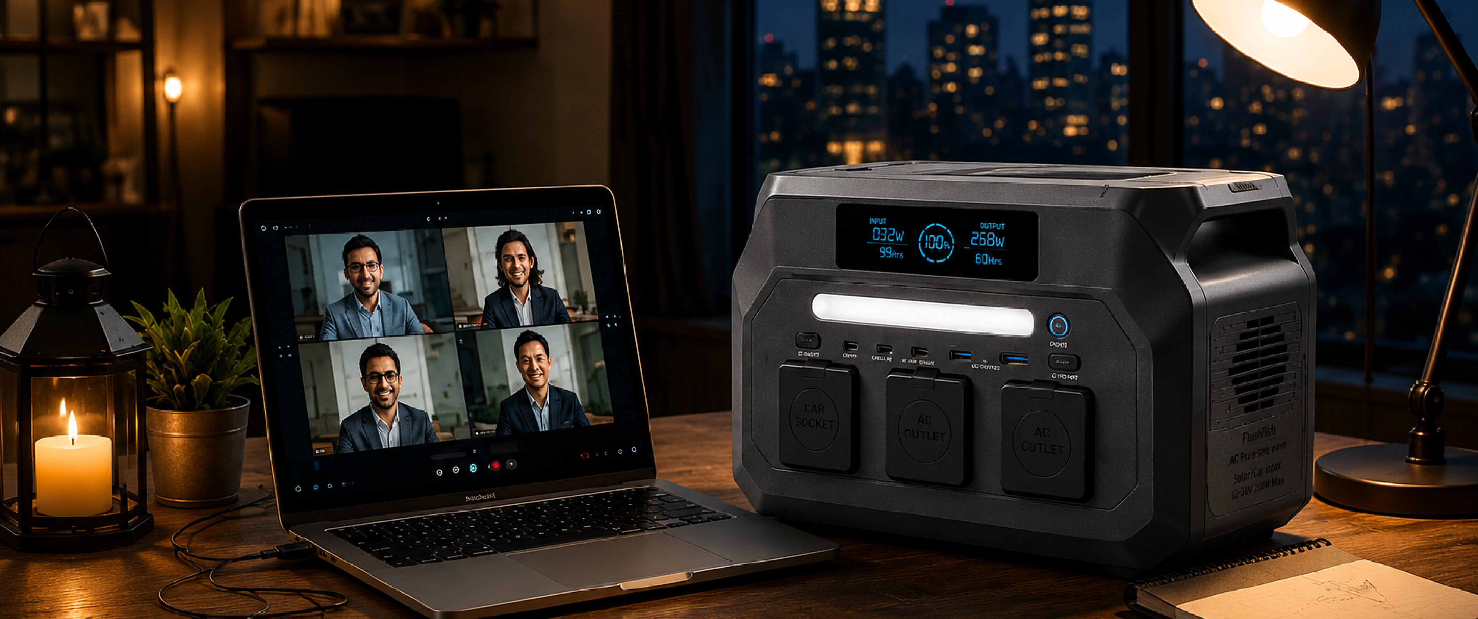 8+ hours laptop power — Dr Batt power station for home office