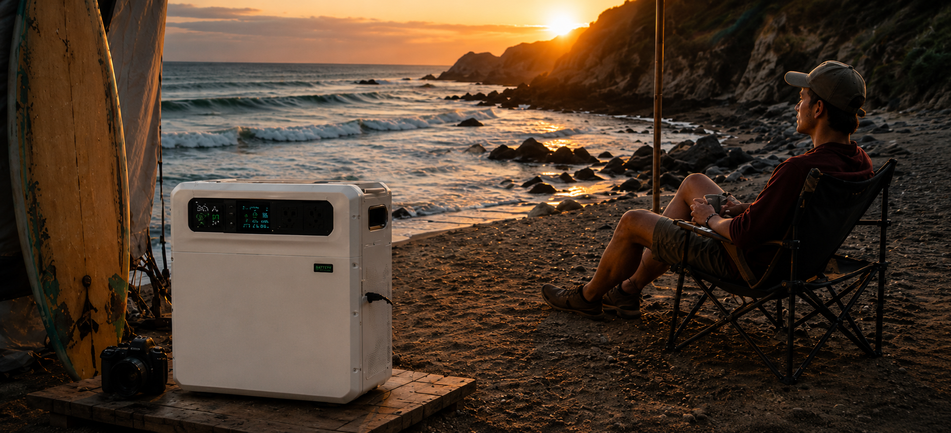 No generator noise inside — silent battery backup for vans